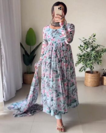 Digital print With four side fancy lace broder Suit